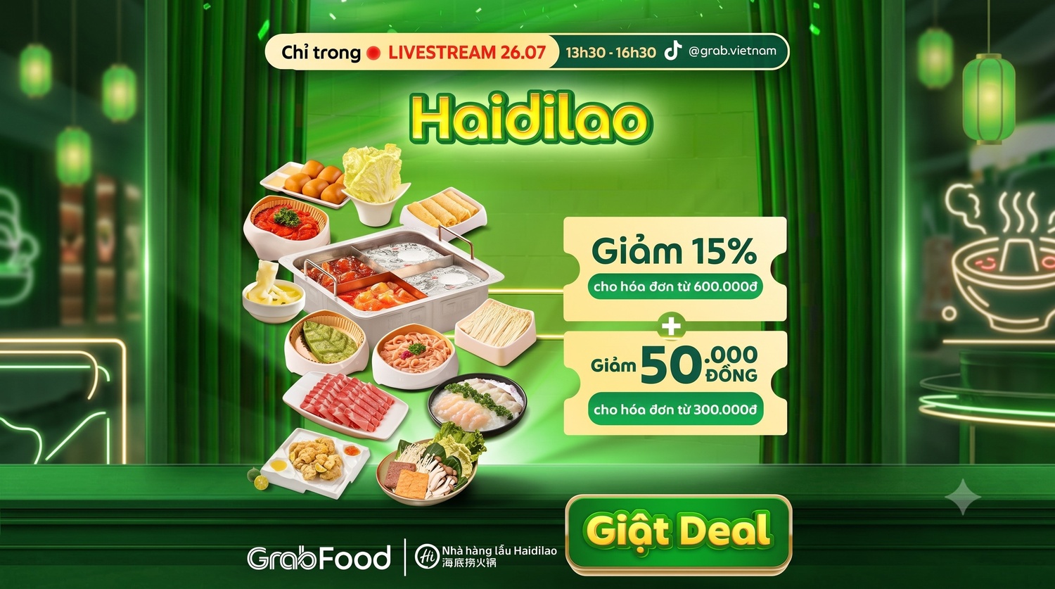 GRABFOOD LIVESTREAM DEAL – SĂN NGAY KẺO LỠ!